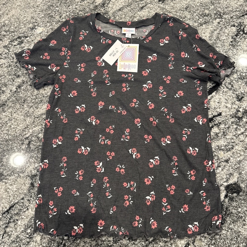 NWT LulaRoe Kelly Shirt Size Large 453-15 Flower‎ Design New #223